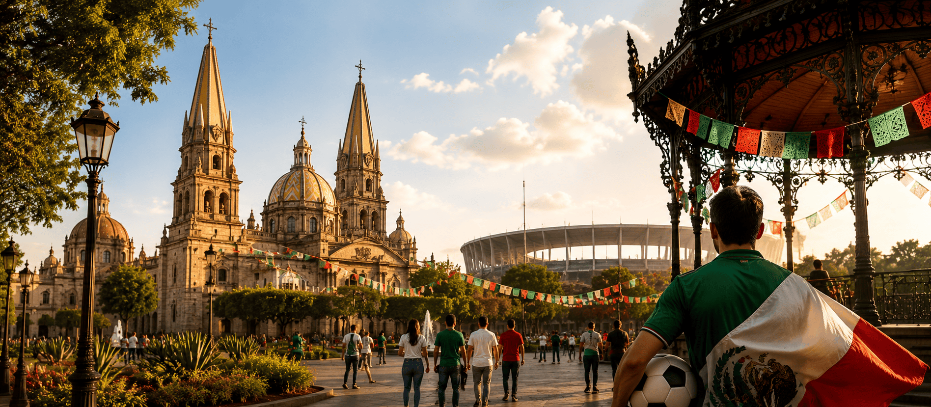 Catedral de Guadalajara y plaza principal