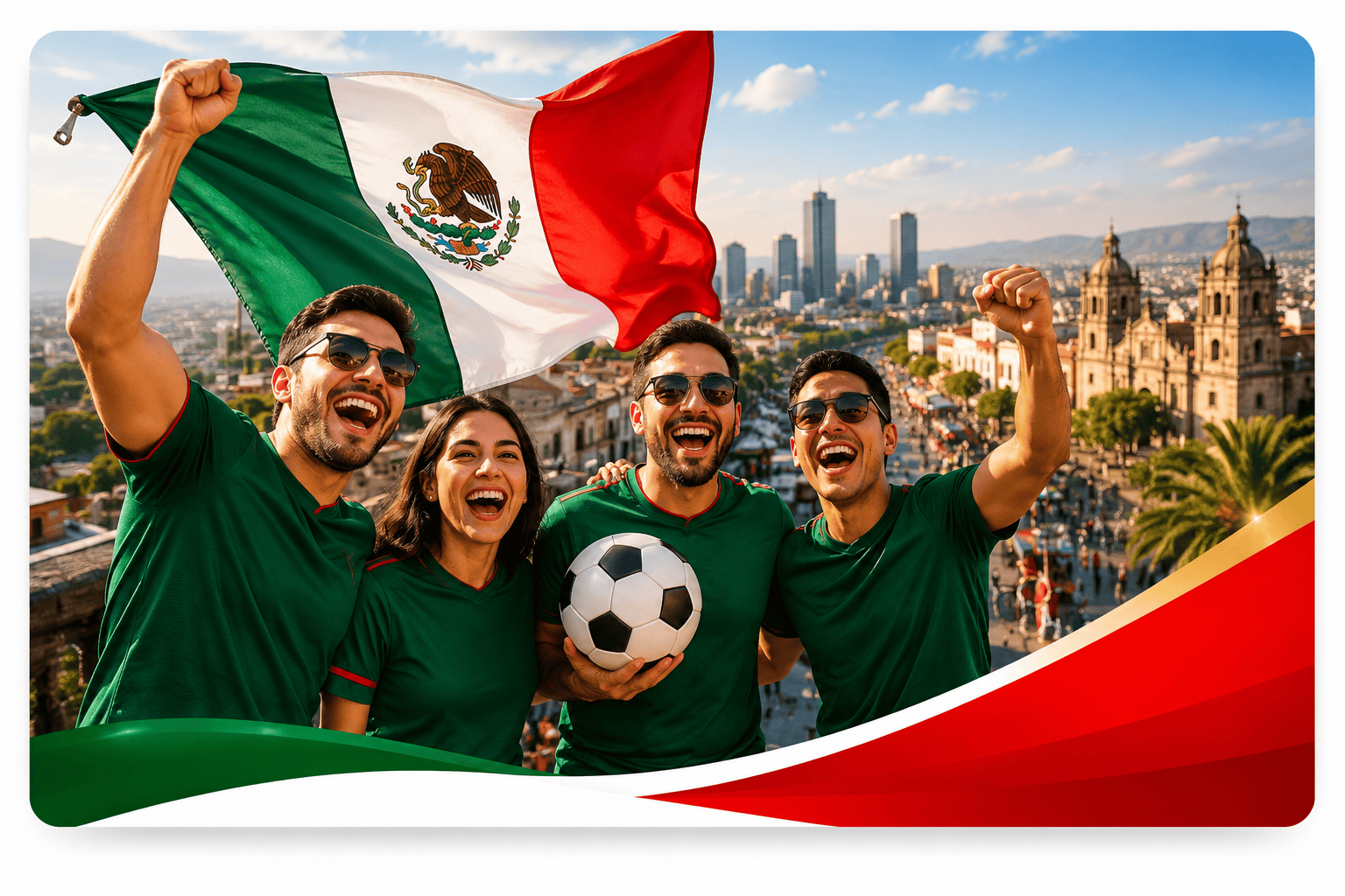 Grupo de aficionados celebrando