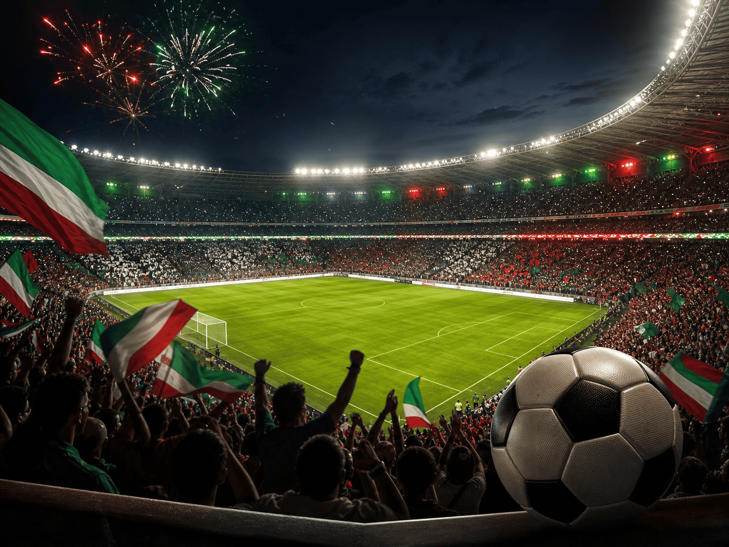 Estadio genérico con cancha y público